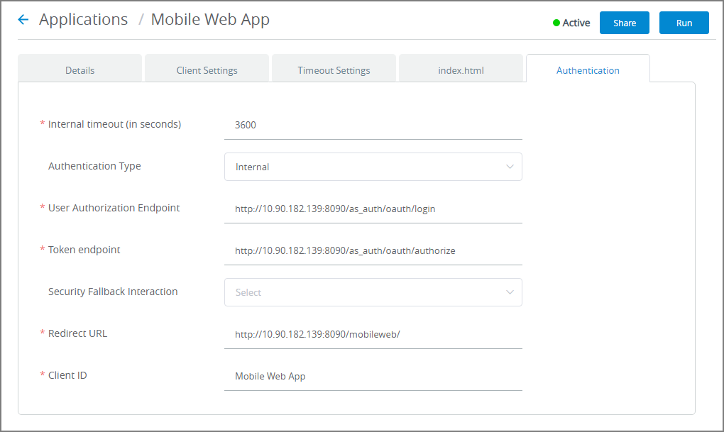 Authentication Settings for Applications – Uniphore Support